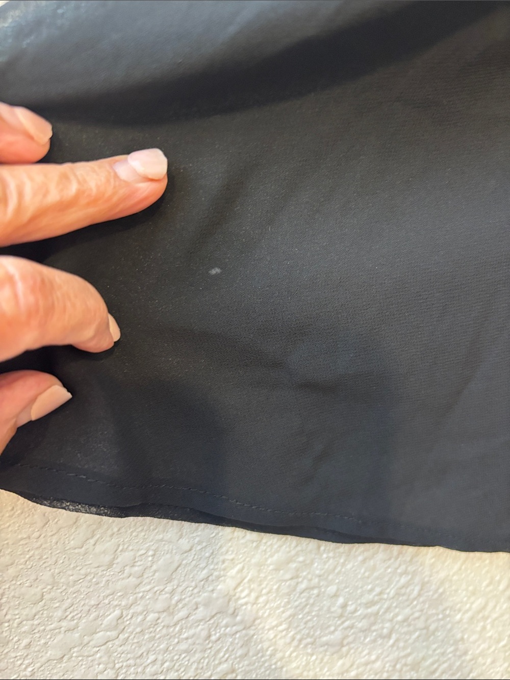 Elegant black long bell sleeve maxi dress with jeweled neckline. Size S. - Picture 6 of 17